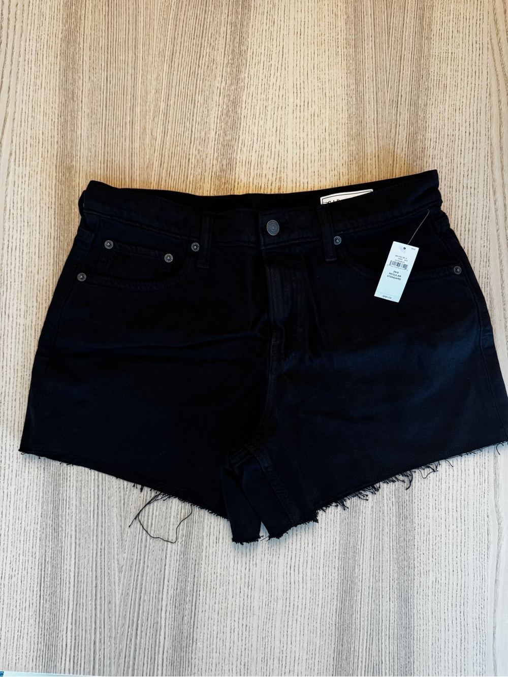 GAP Black Denim Cutoff Shorts with Raw Hem